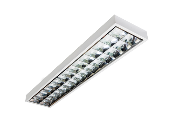 Luminária Sobrepor Refletor Duplo Parabólico p/ 2 Lâmpadas Tube Led - Roma Luz